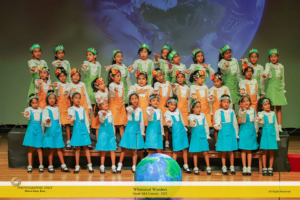 Hillwood junior choir on stage