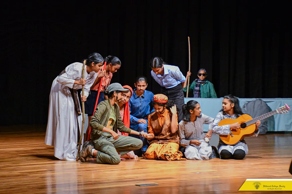 Students in a stage drama