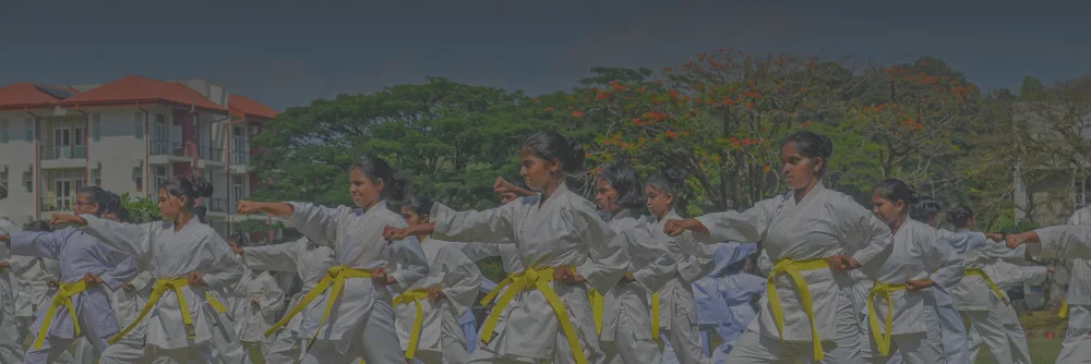 Hillwood students taking part in a martial arts display